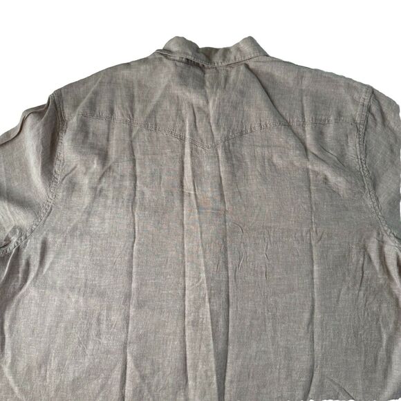 Lucky Brand Shirt Mens Size XL Short Sleeve Snap Button Linen Blend Beige NWT - Picture 15 of 15